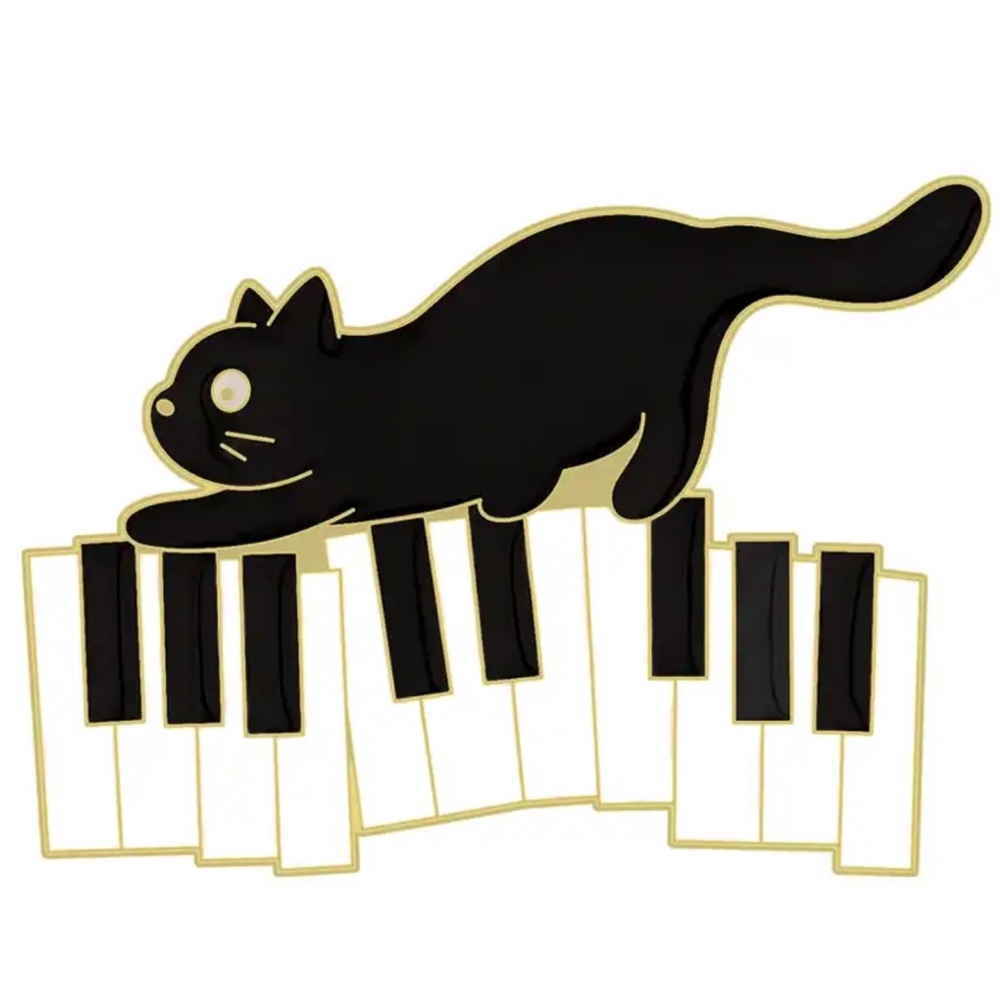 3/$30 New Enamel Cat Brooch🐈‍⬛ 🎹